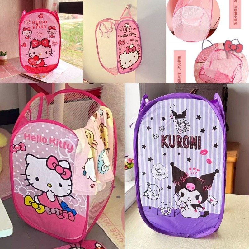 Home Edit Bathroom Storage - Cesto de Roupa Suja Dobrável Kawaii