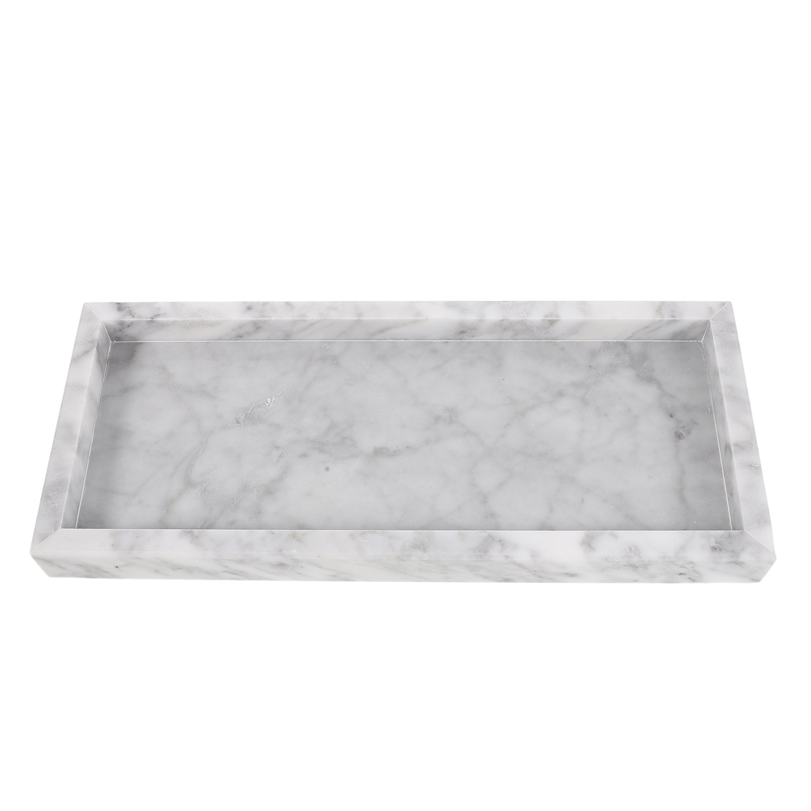 Home Bathroom Organizer - Bandeja retangular de mármore para banheiro,