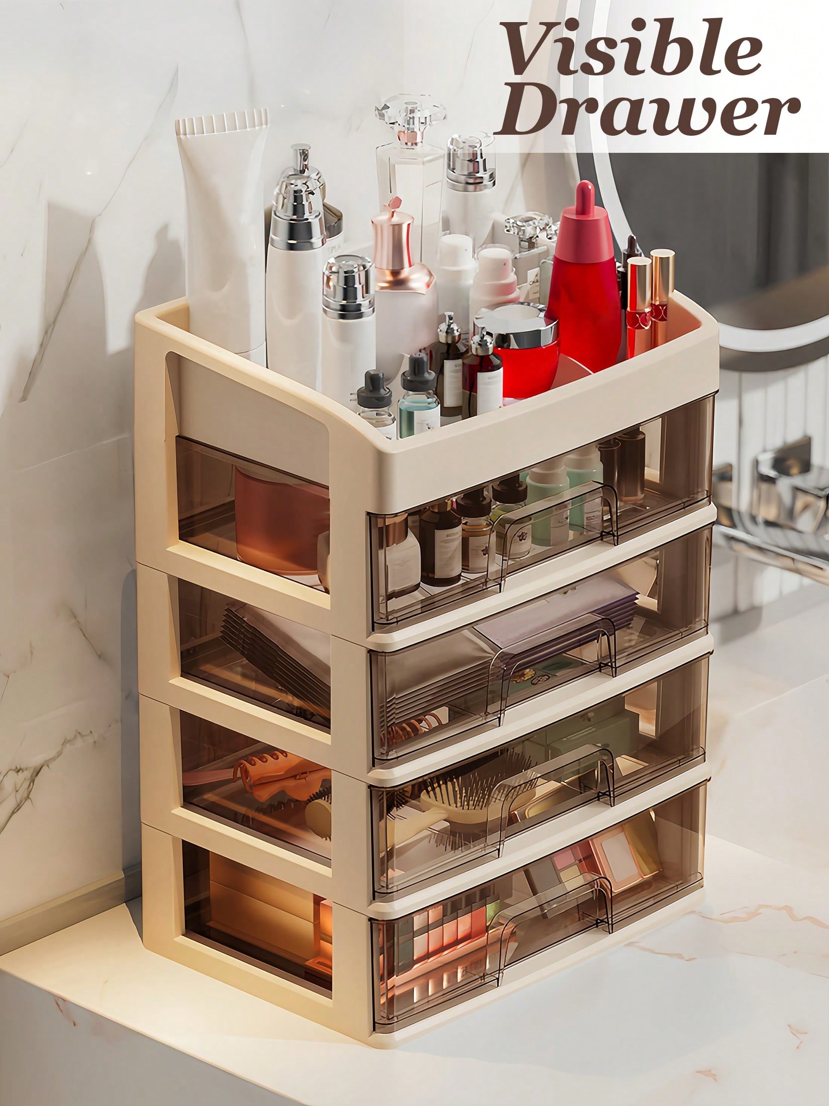 Home Essentials Bathroom Storage - Organizador de maquiagem, gavetas para guardar